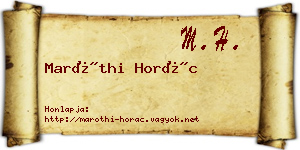 Maróthi Horác névjegykártya